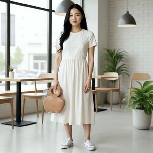 Chic Tan Mini Bag with Wooden Handle, Clear Bag With Inner Brown Removal Bag.